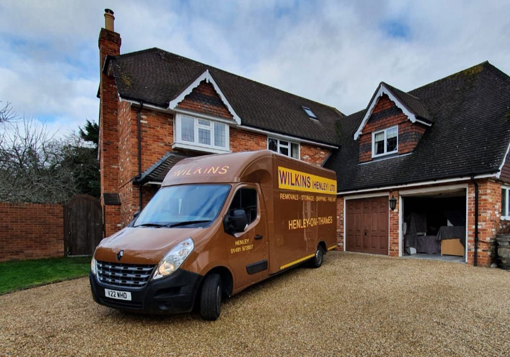 Wilkins Removals van at a house