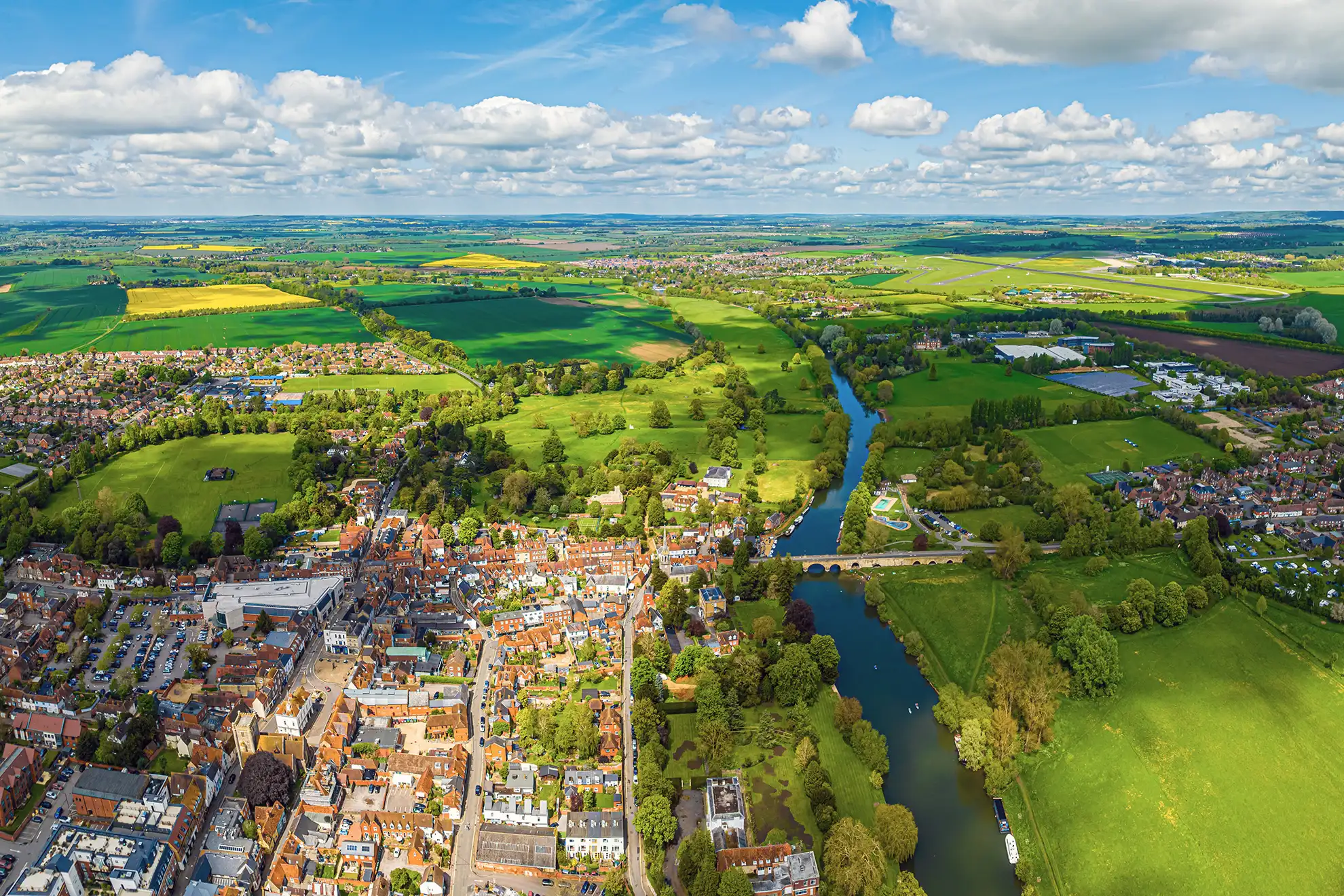 Aerial view Wallingford Oxfordshire